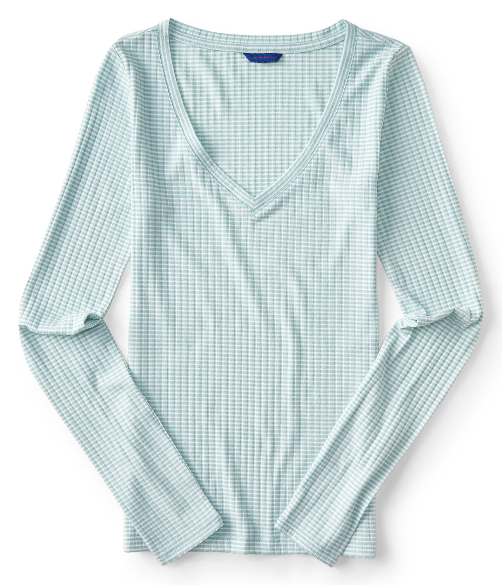 Long Sleeve Striped V-Neck Layering Tee
