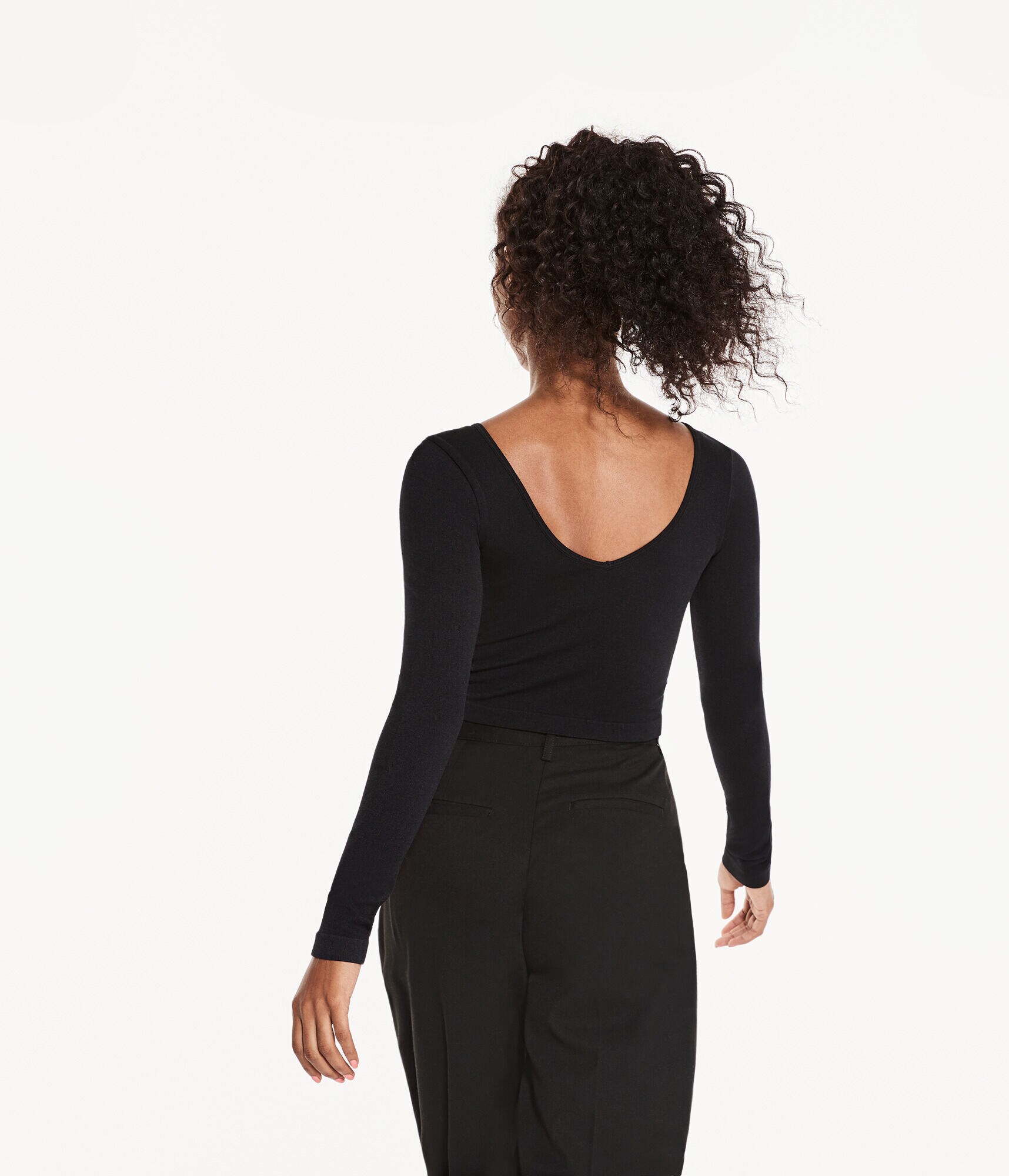 Long Sleeve Seamless Wear 3 Ways Crop Top