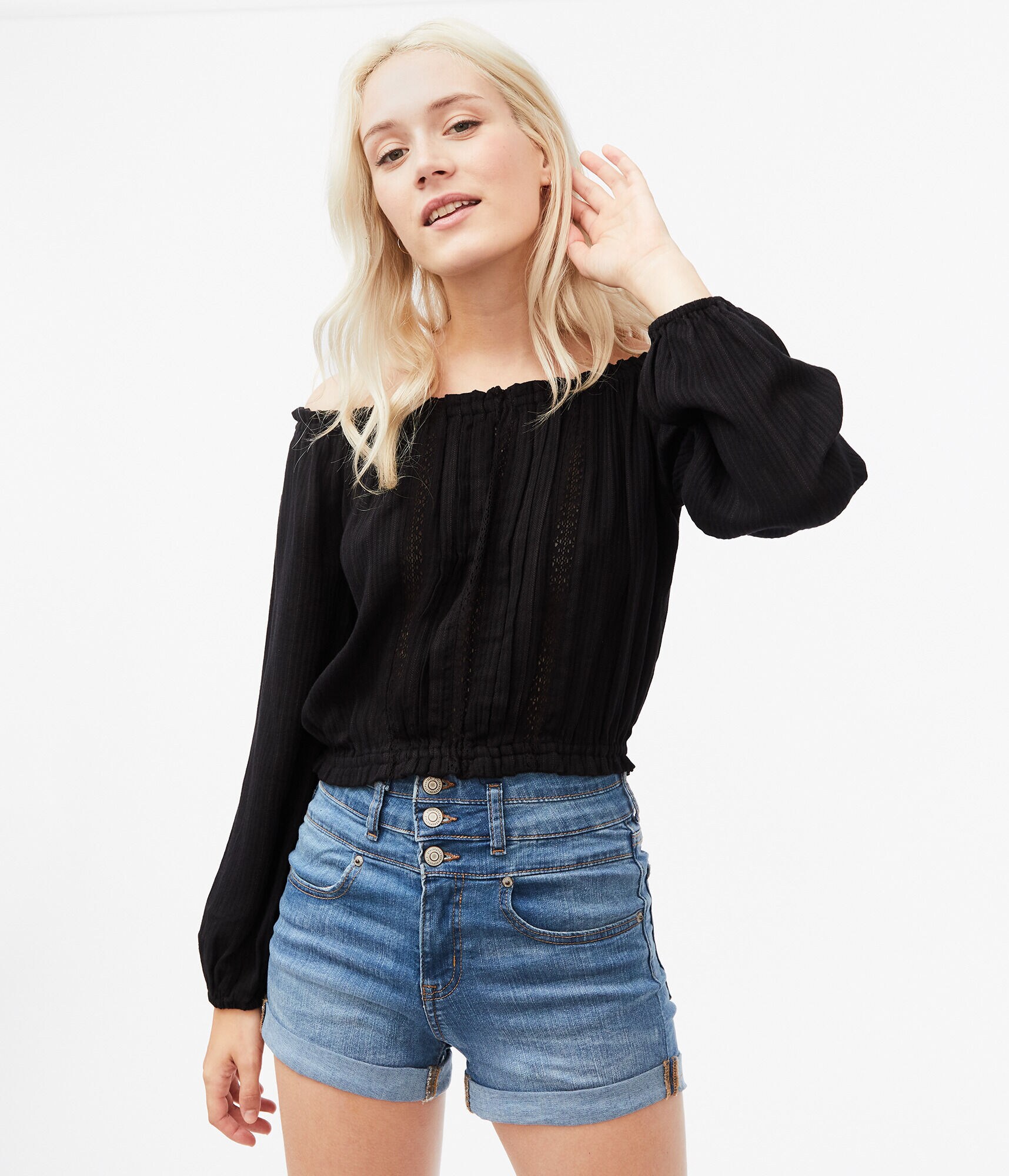 Crocheted Off-The-Shoulder Top