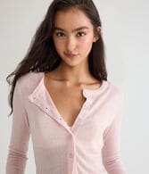 Long Sleeve Pointelle Knit Sleep Cardigan