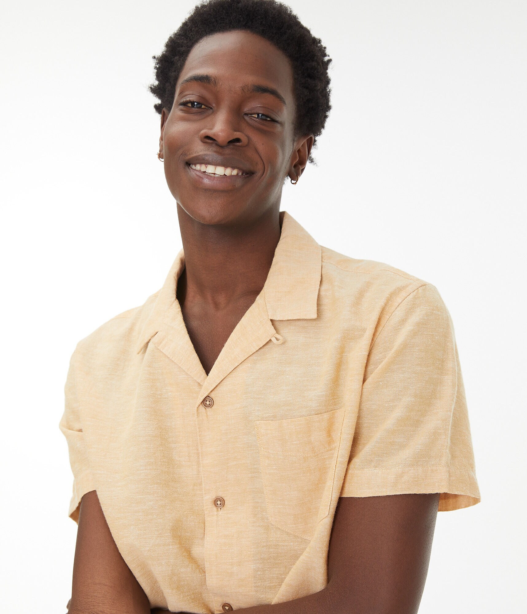 Solid Button-Down Resort Shirt