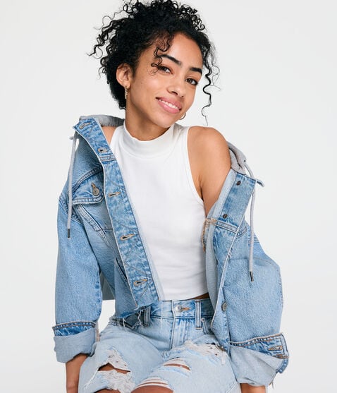 Mock-Neck Cropped Tank Mock-Neck Cropped Tank