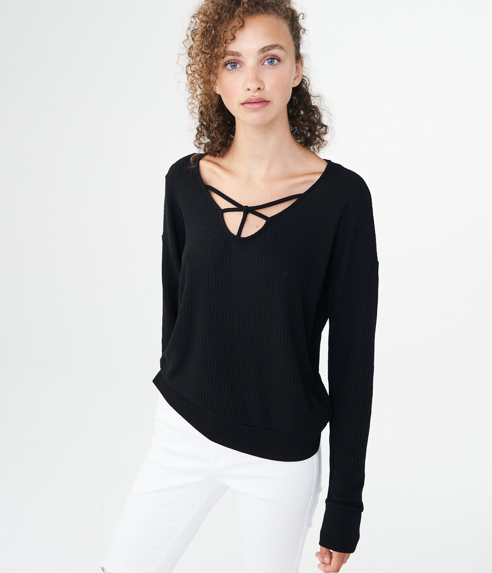 Long Sleeve Crisscross-Front Top