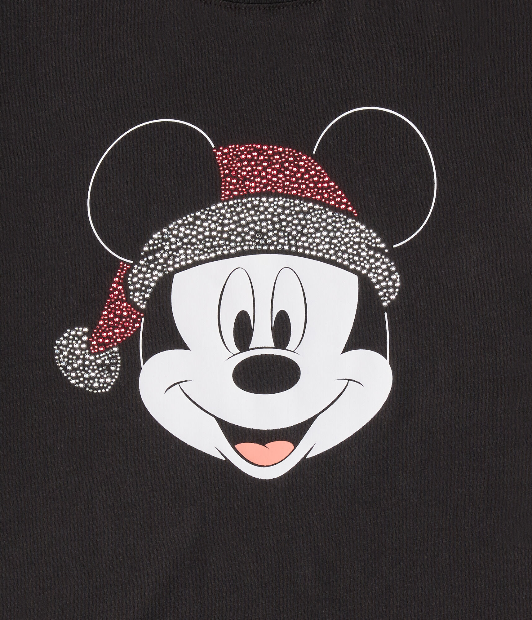 Santa Mickey Mouse Rhinestone Oversized Graphic Tee