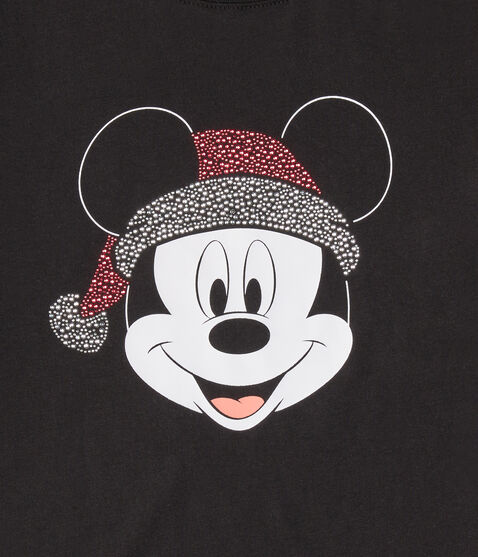Santa Mickey Mouse Rhinestone Oversized Graphic Tee Santa Mickey Mouse Rhinestone Oversized Graphic Tee