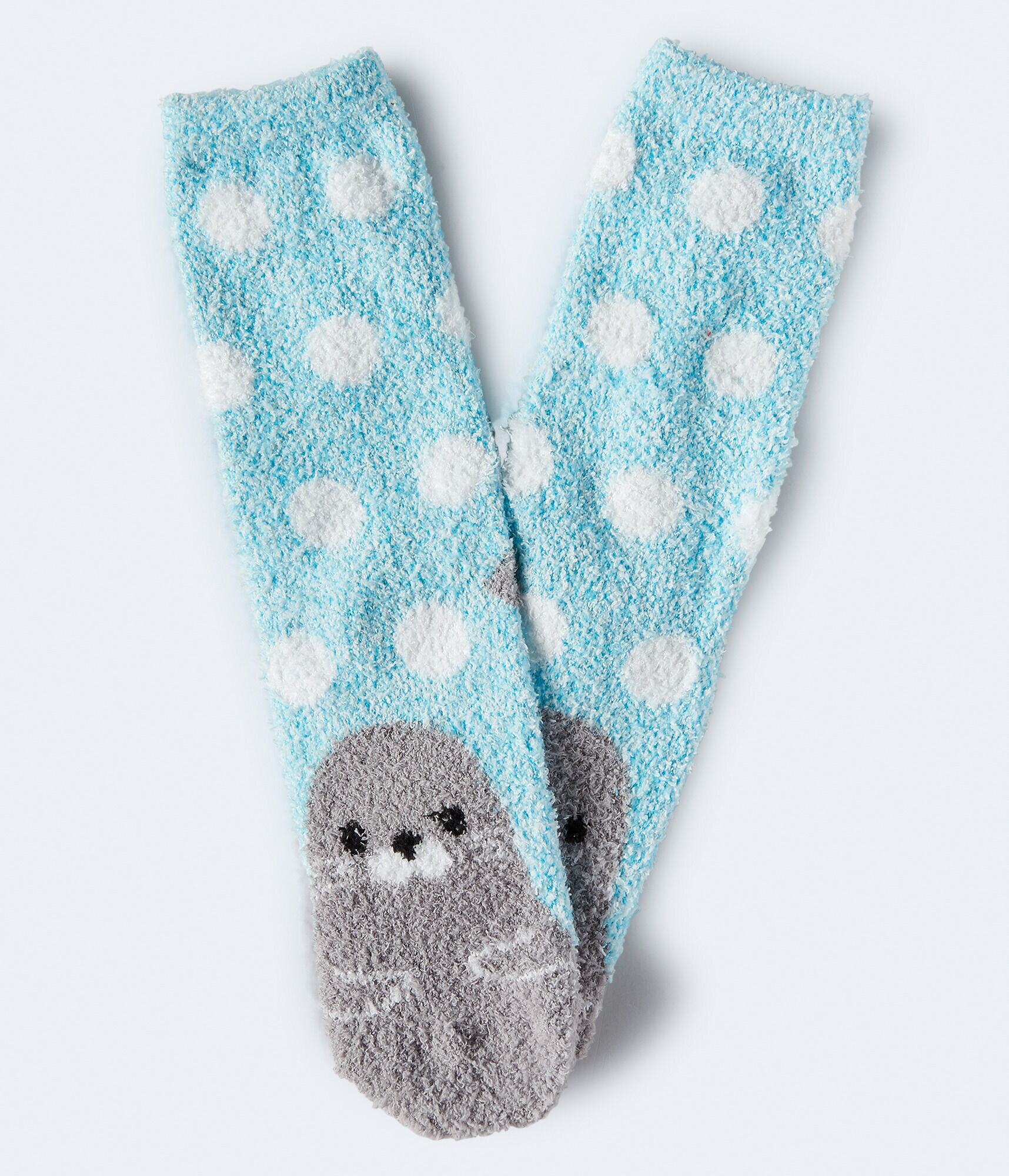 Seal Fuzzy Crew Socks