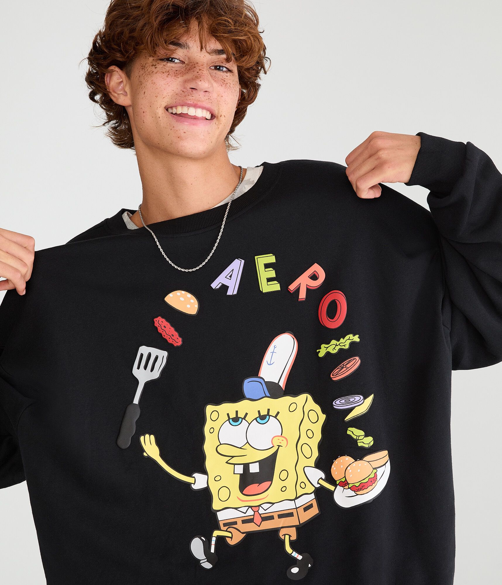 SpongeBob x Aero Krabby Patty Crew Sweatshirt