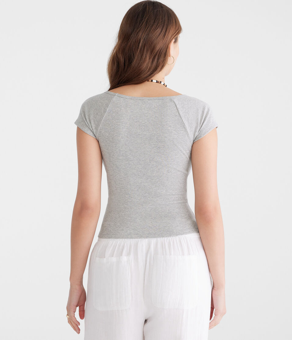 Seriously Soft Lobster Cropped V-Neck Tee