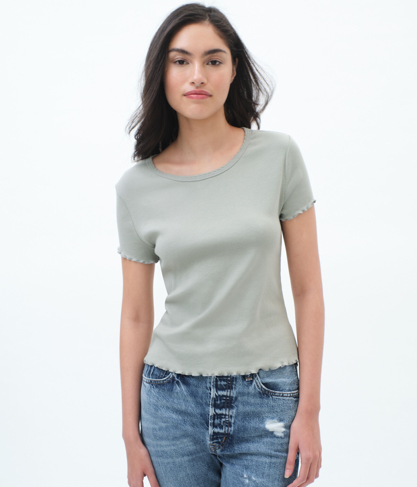 Ribbed Shrunken Tee