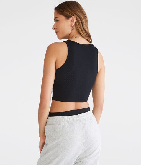 Seriously Soft Seamless Cropped Boat-Neck Tank