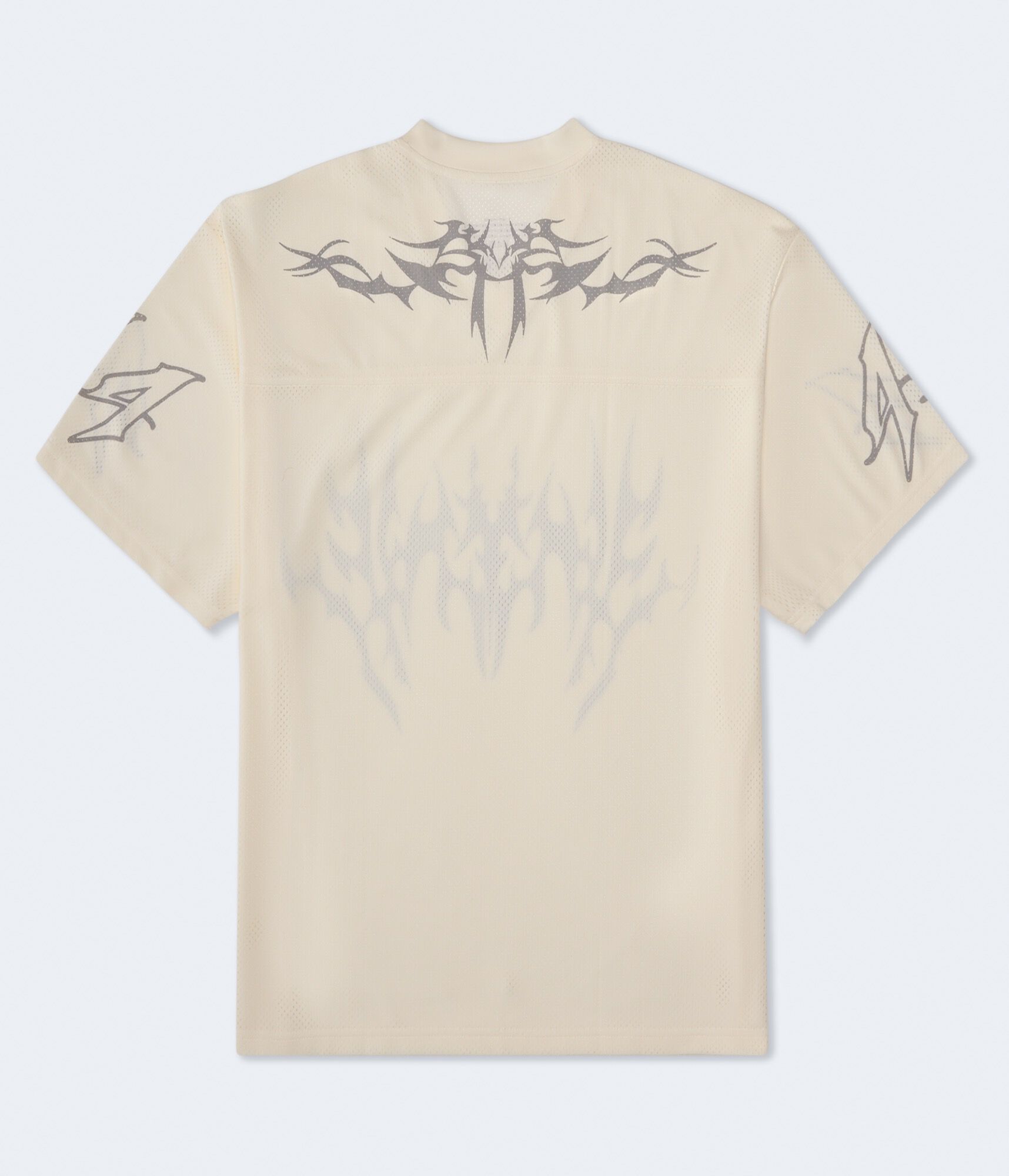 Tattoo V-Neck Relaxed Mesh Top