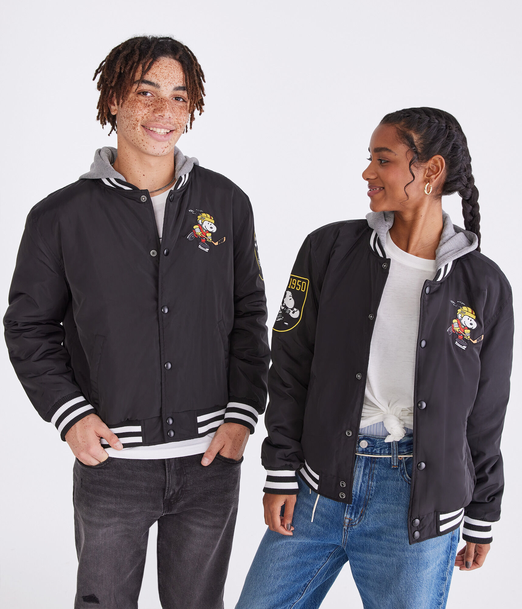 Peanuts® | Aéropostale Snoopy's Hockey Club Bomber Jacket