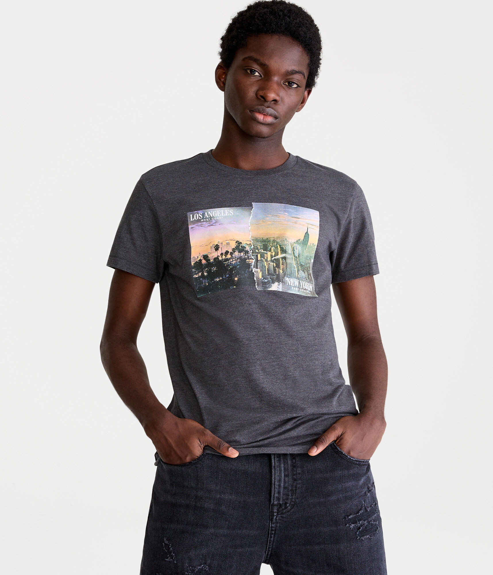 LA NY Skyline Graphic Tee