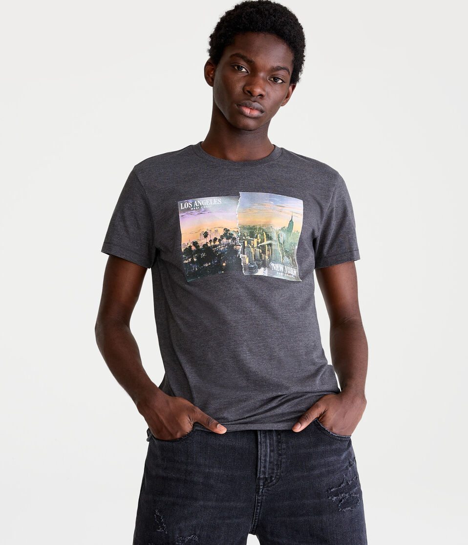 LA NY Skyline Graphic Tee
