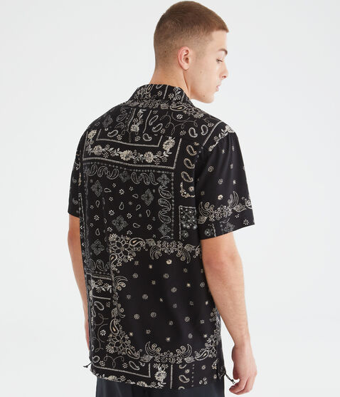 Bandana Print Button-Down Resort Shirt