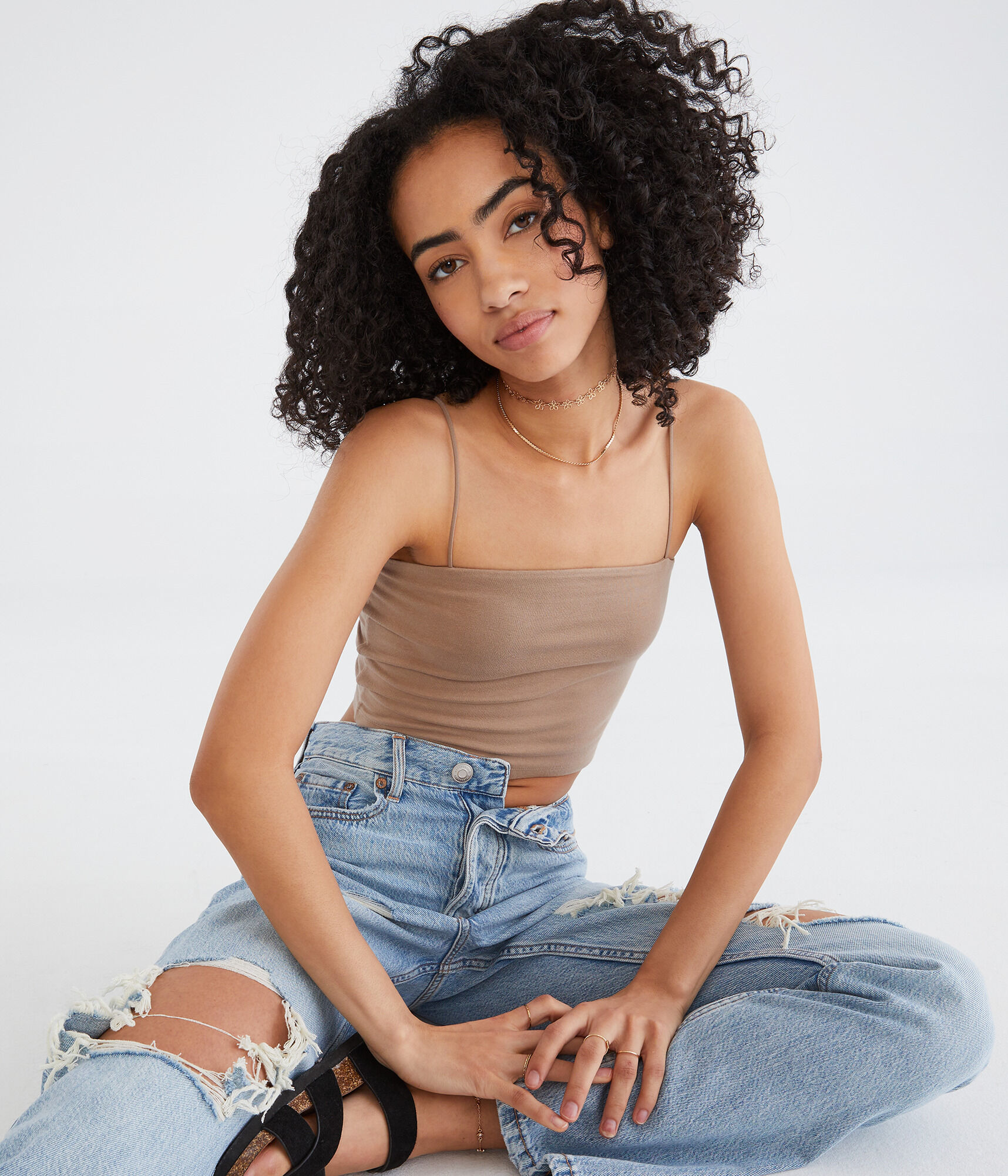 Square-Neck Cropped Cami