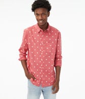Long Sleeve Geometric Button-Down Shirt