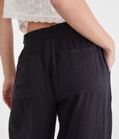 Gauze Wide Leg Drawstring Pants