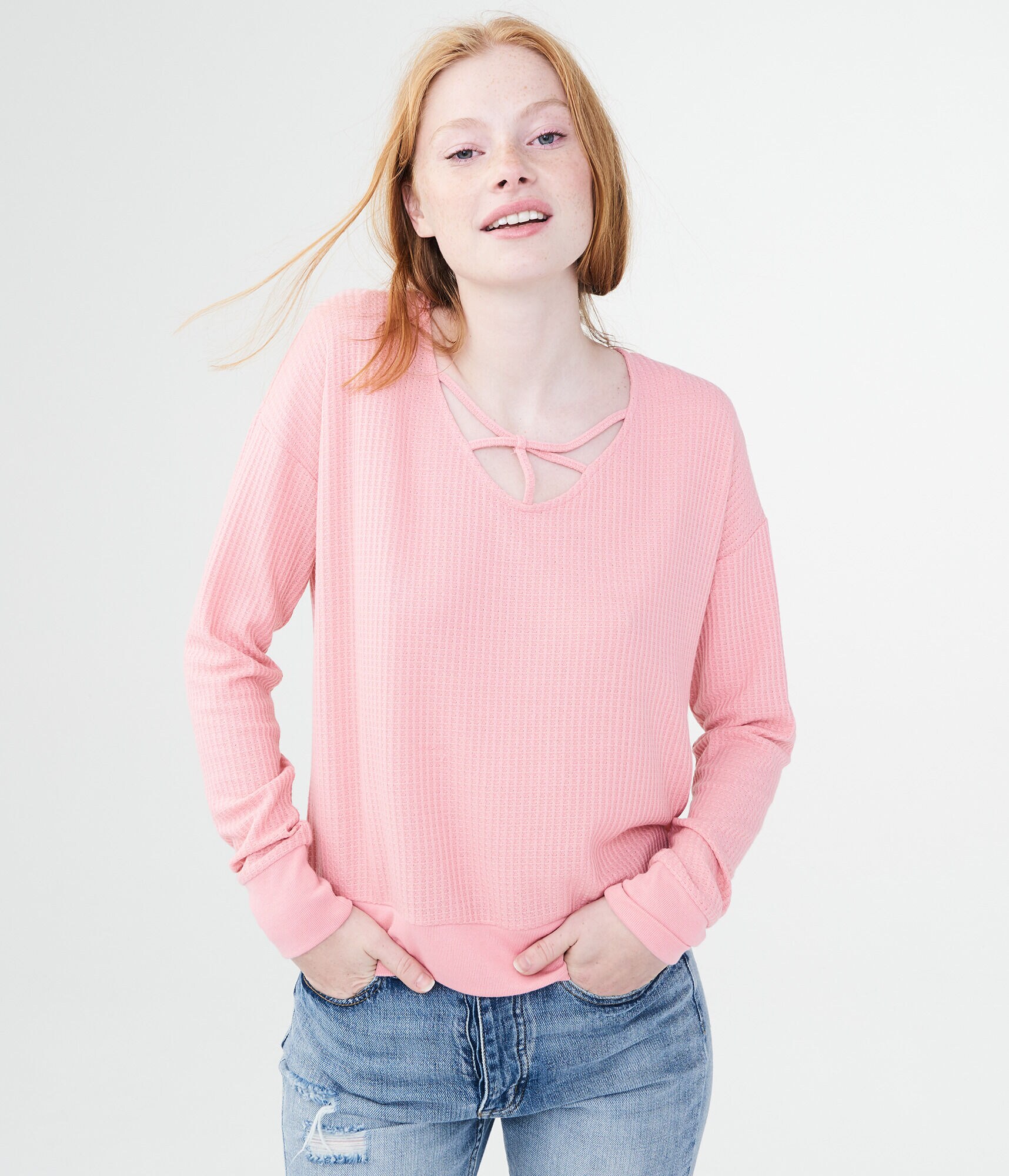 Long Sleeve Crisscross-Front Top