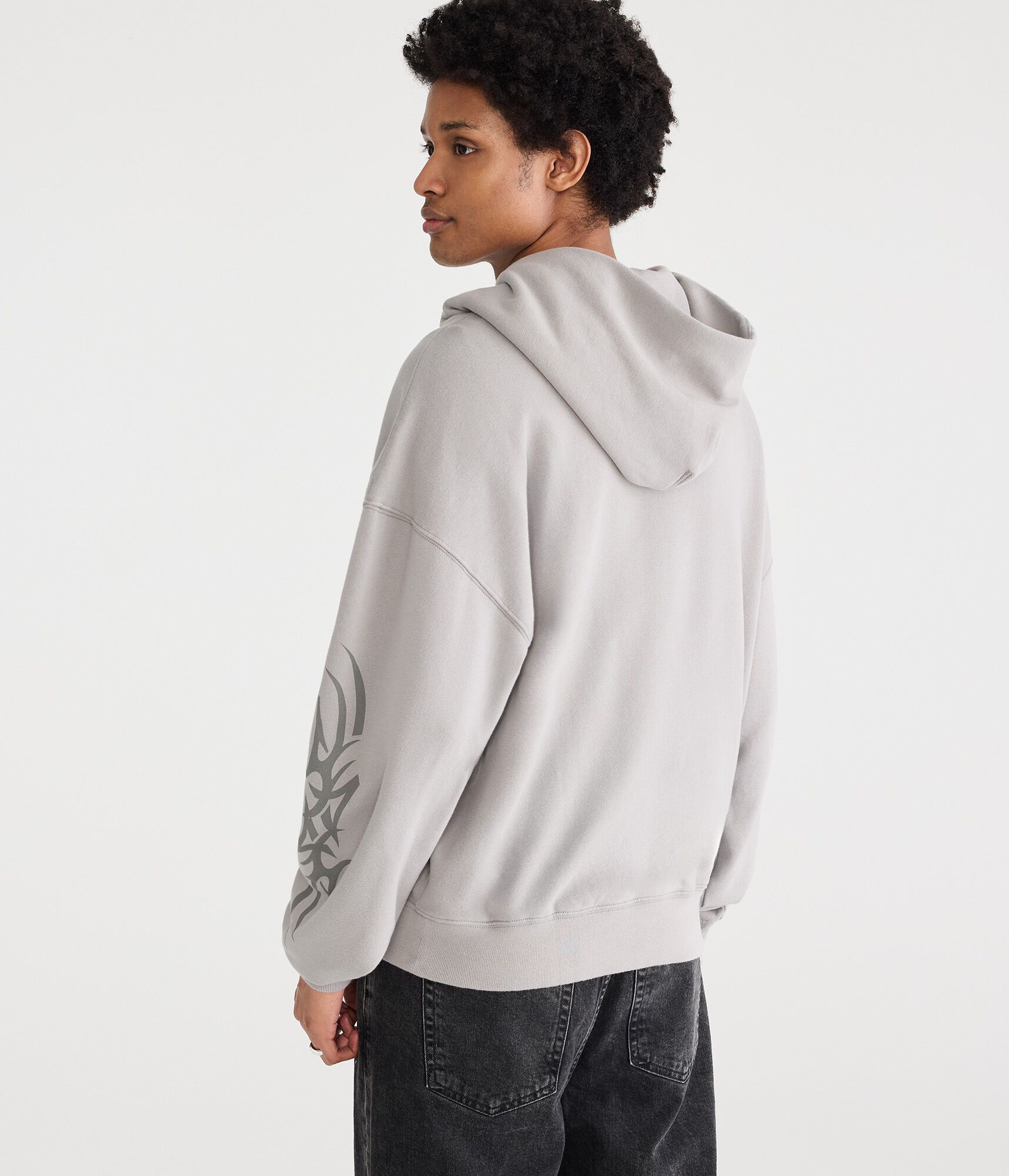 Cloud Soft Tribal Tattoo Boxy Pullover Hoodie