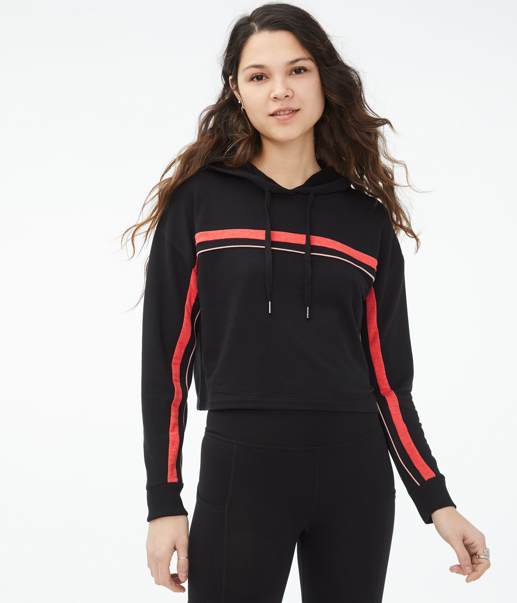 Piped Stripe Pullover Hoodie