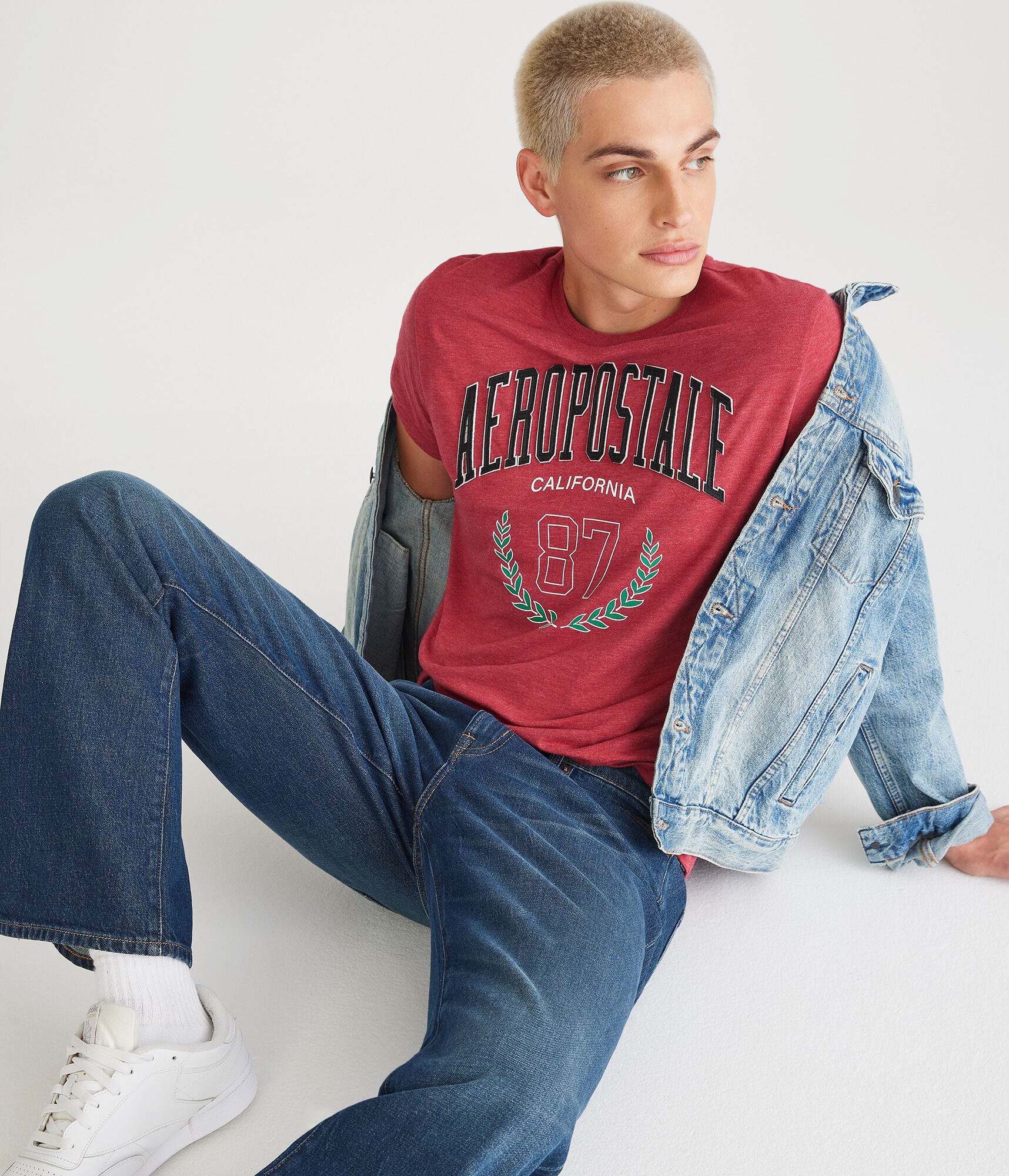 Aeropostale Arch 87 Appliqu&eacute; Graphic Tee