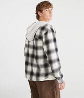 Long Sleeve Plaid Hooded Flannel Shirt - PDP MERGED TO 62346031