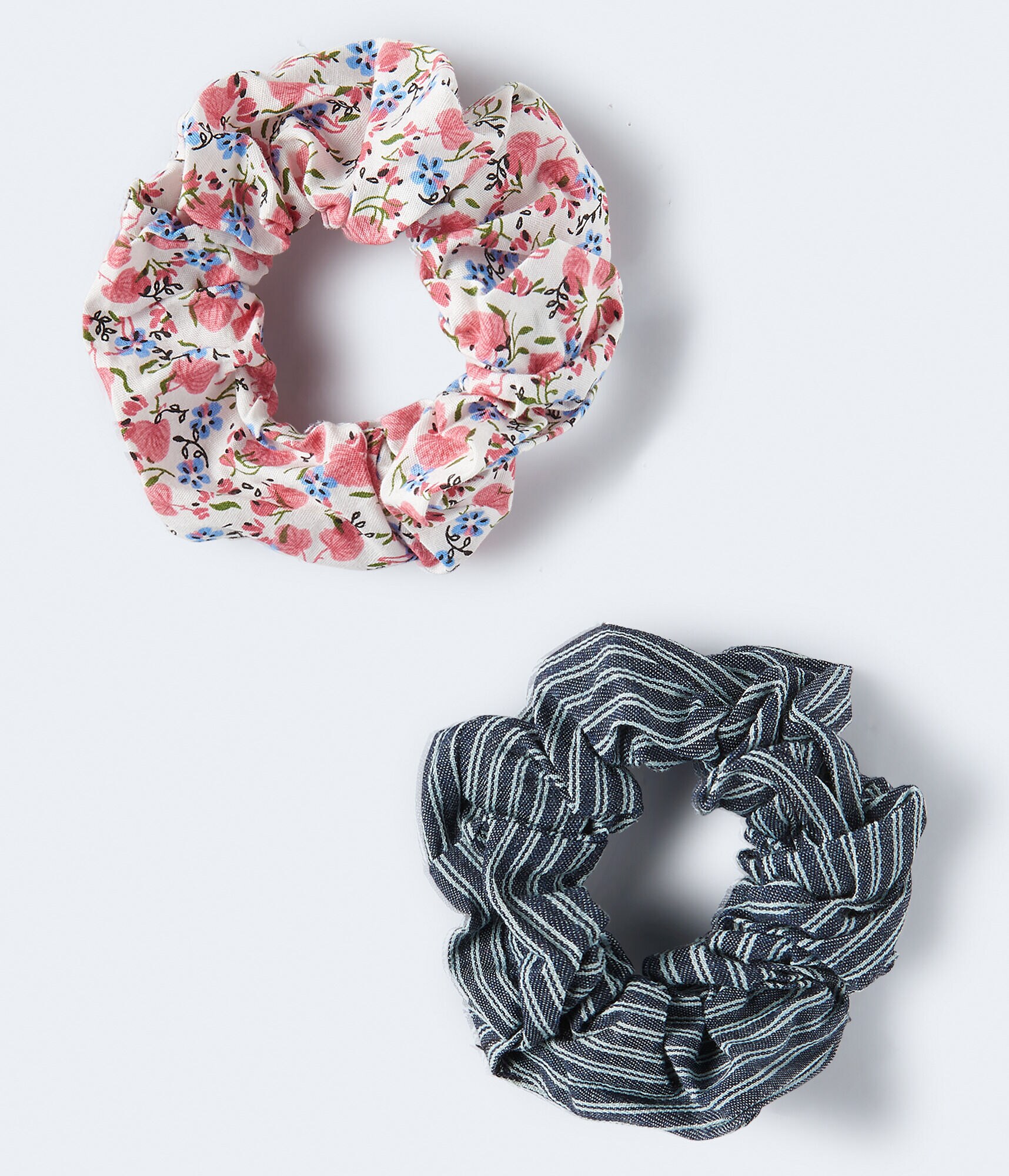 Floral &amp; Stripe Scrunchie 2-Pack