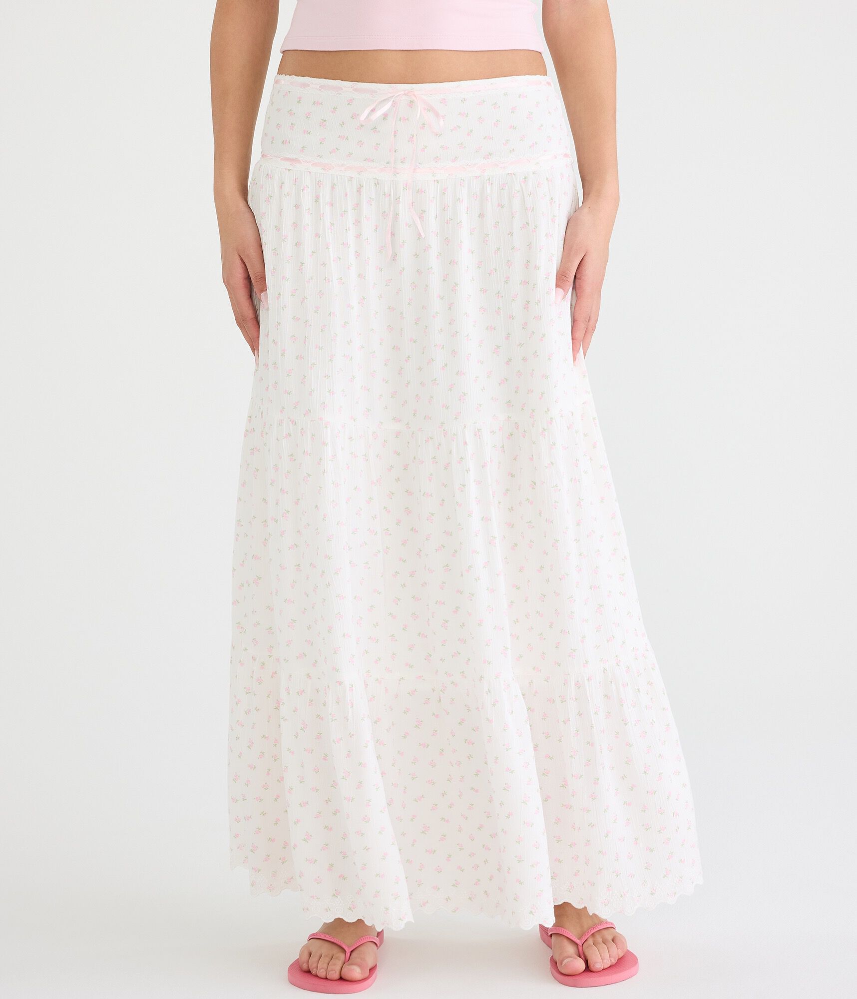 Floral Tiered Maxi Skirt