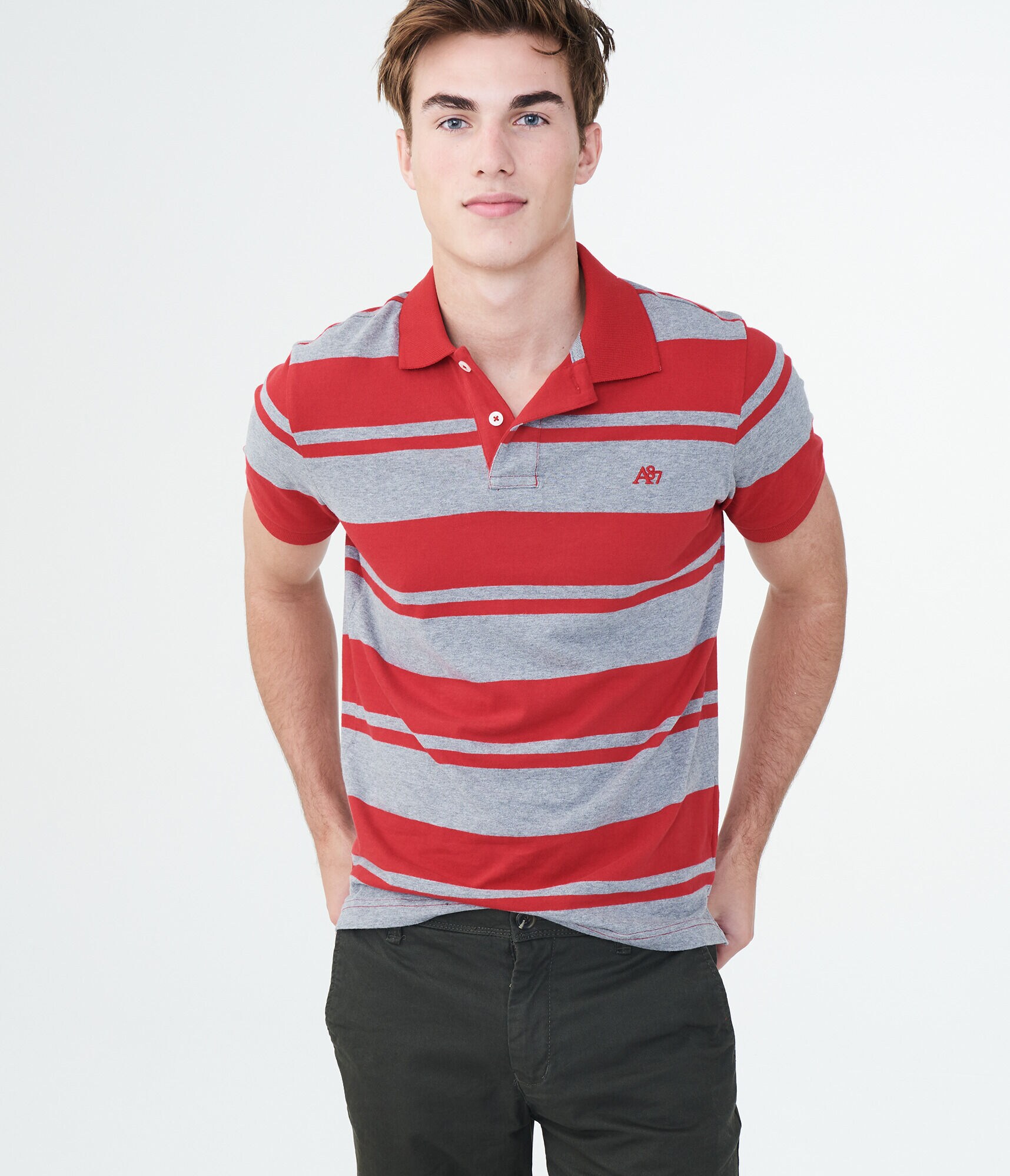 A87 Heritage Bar Stripe Jersey Polo