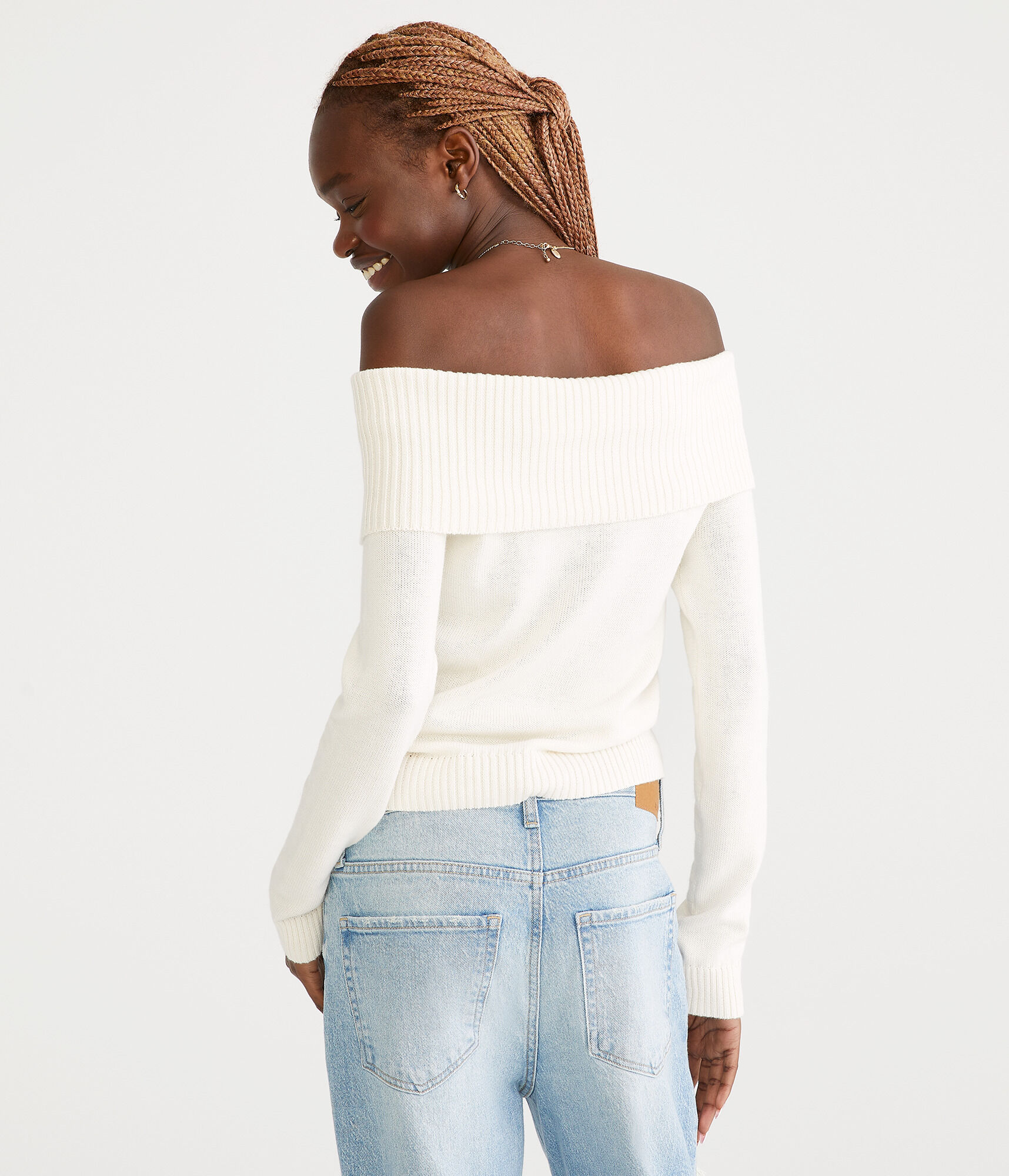 Solid Off-The-Shoulder Sweater