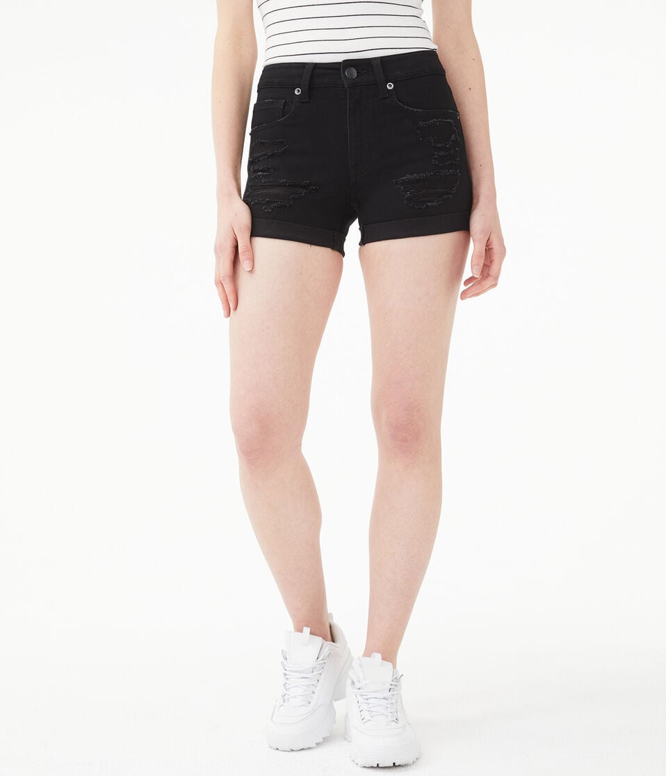 Flex Effects High-Rise Denim Midi Shorts