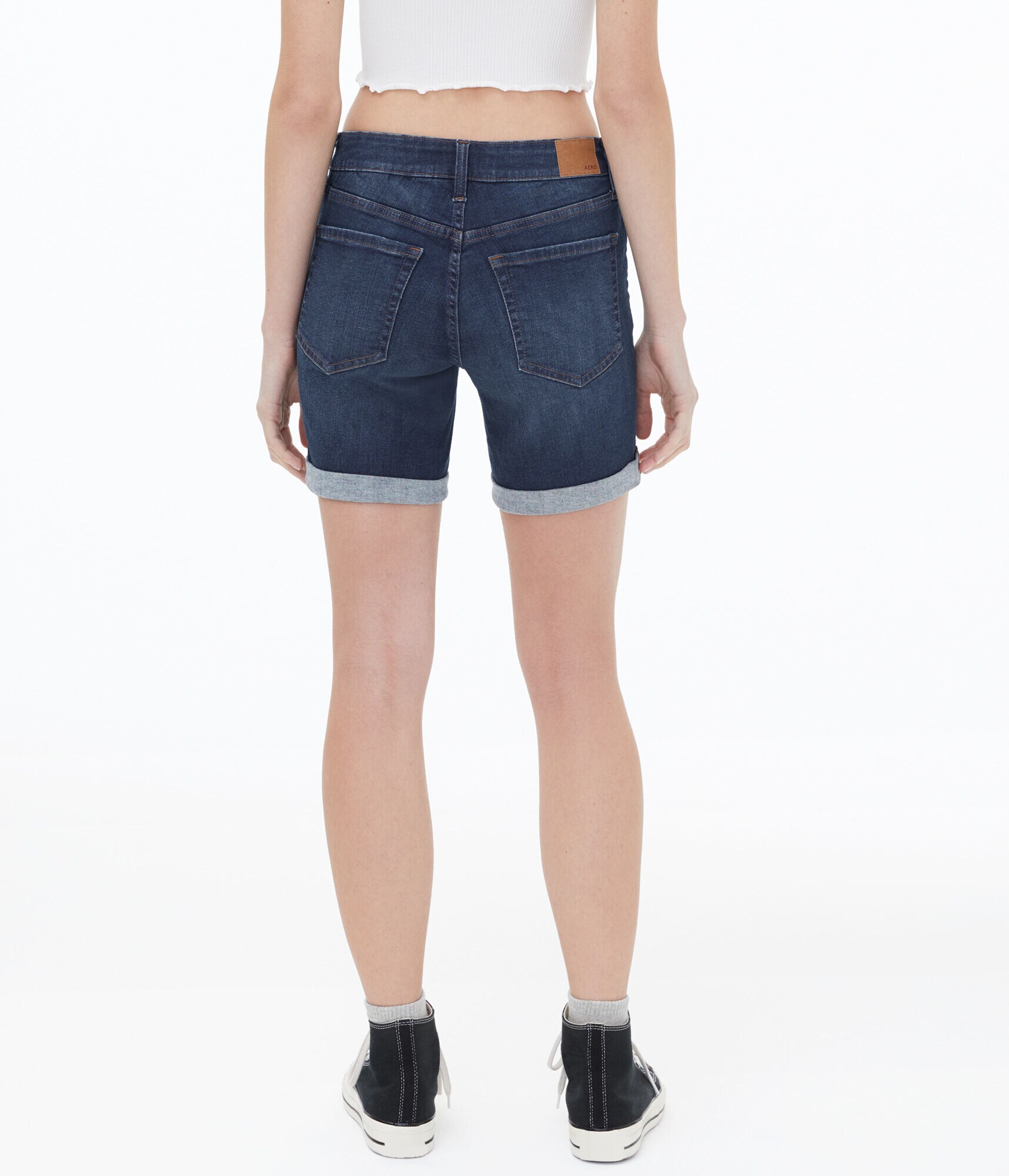 Premium Seriously Stretchy Mid-Rise Denim Bermuda Shorts