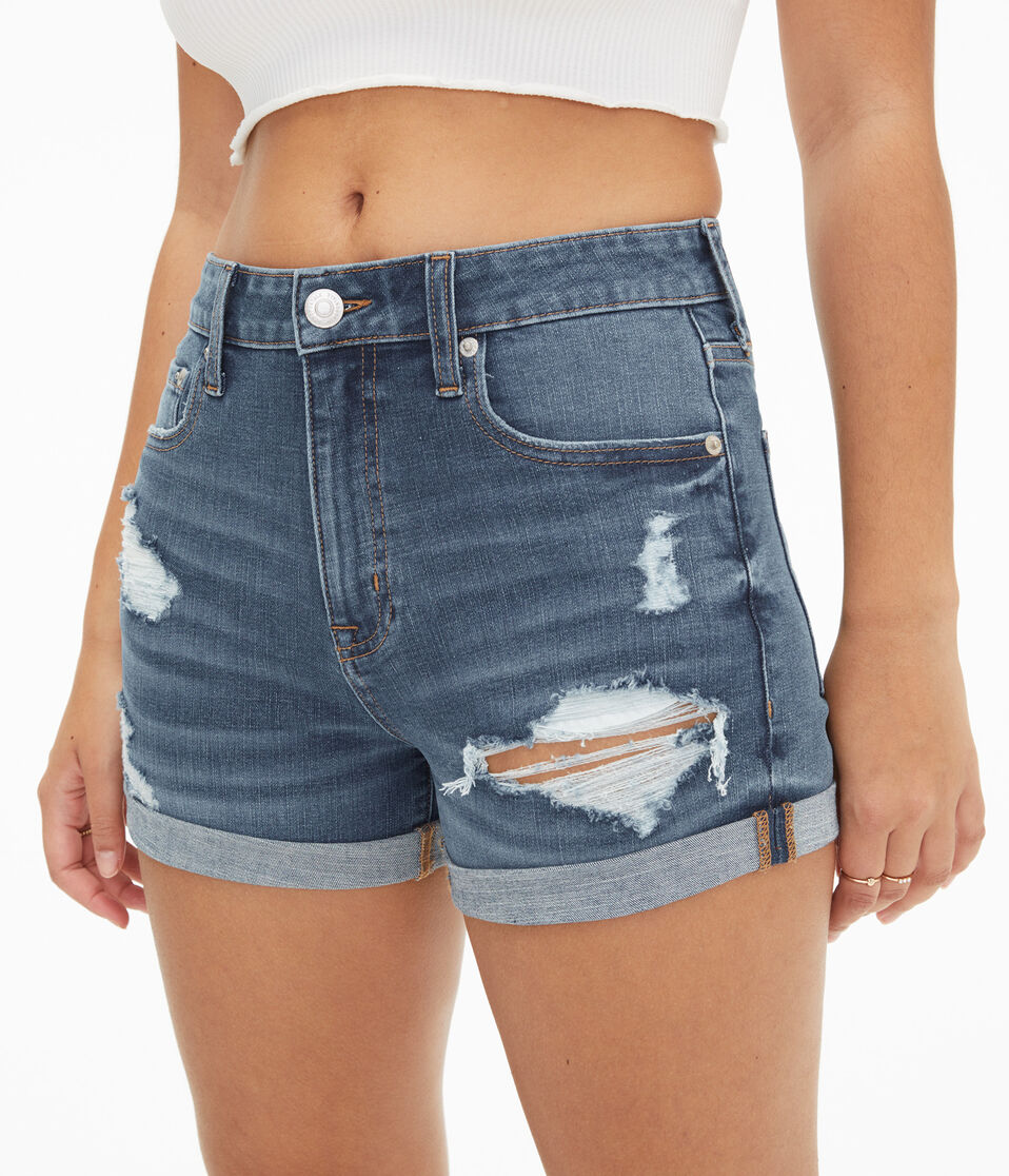 Flex Effects High-Rise Curvy Denim Midi Shorts