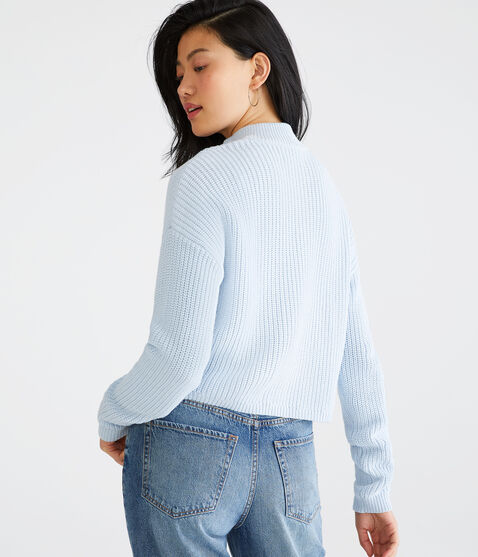 Ribbed 1/2-Zip Mock-Neck Sweater Ribbed 1/2-Zip Mock-Neck Sweater