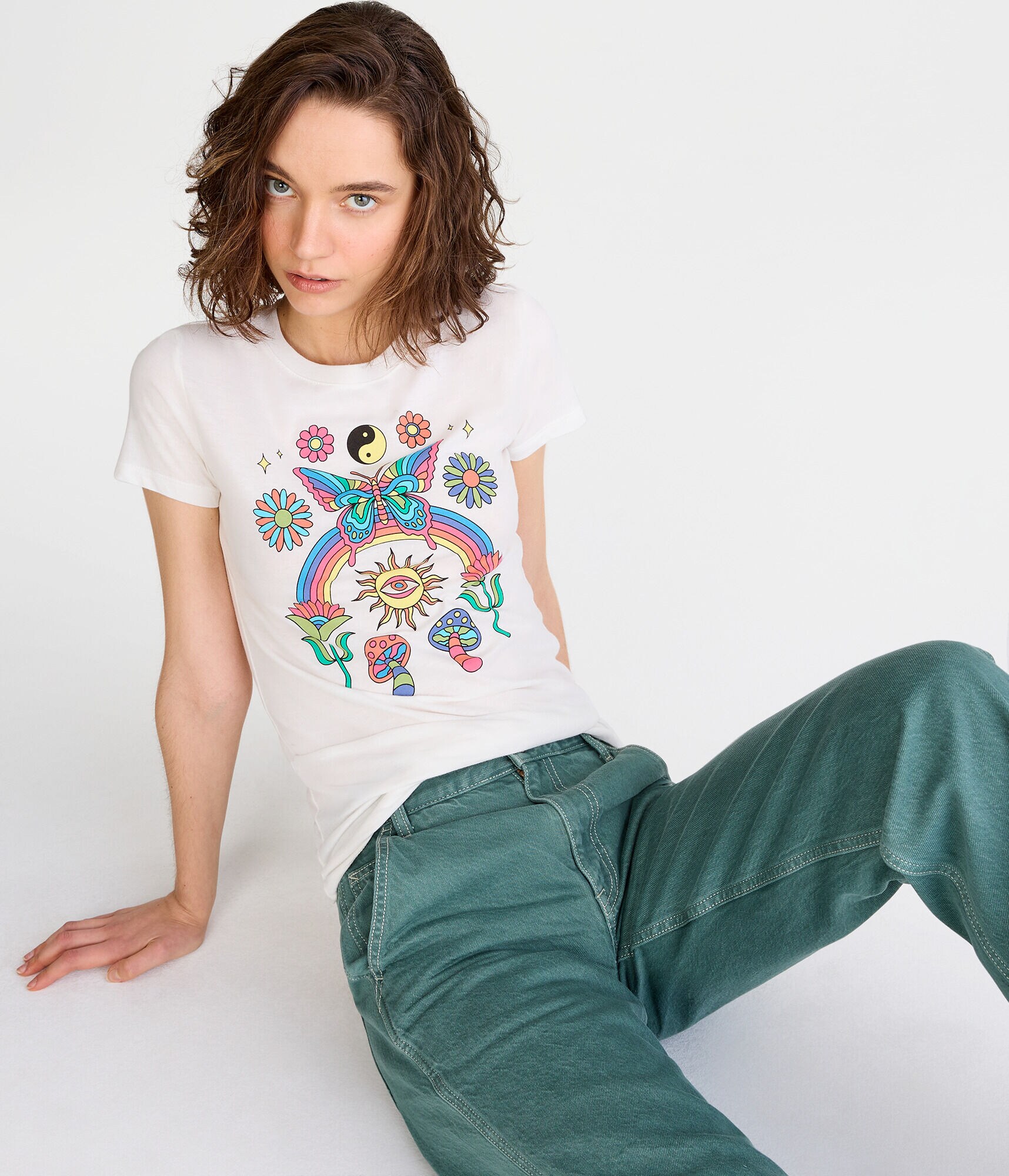 Rainbow Butterfly Graphic Tee