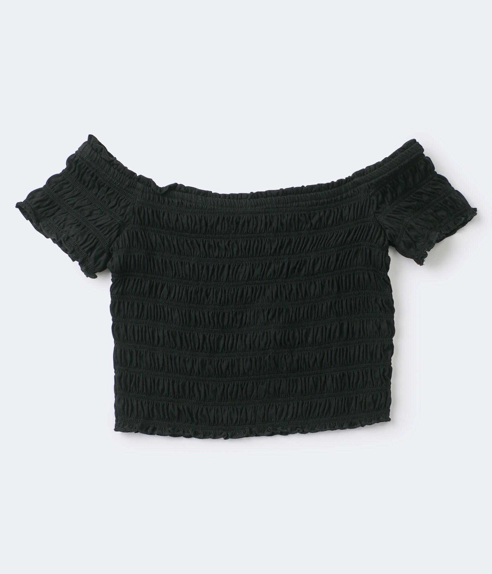 Smocked Off-The-Shoulder Crop Top