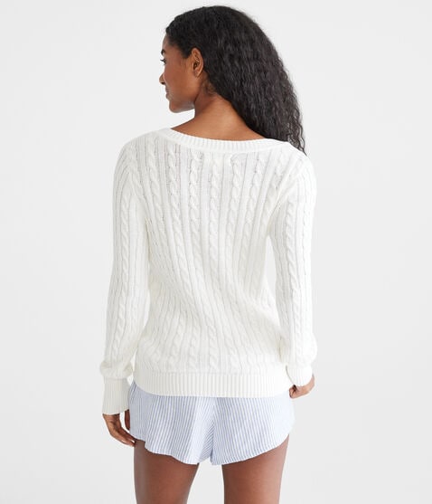 Deer Cable V-Neck Sweater Deer Cable V-Neck Sweater