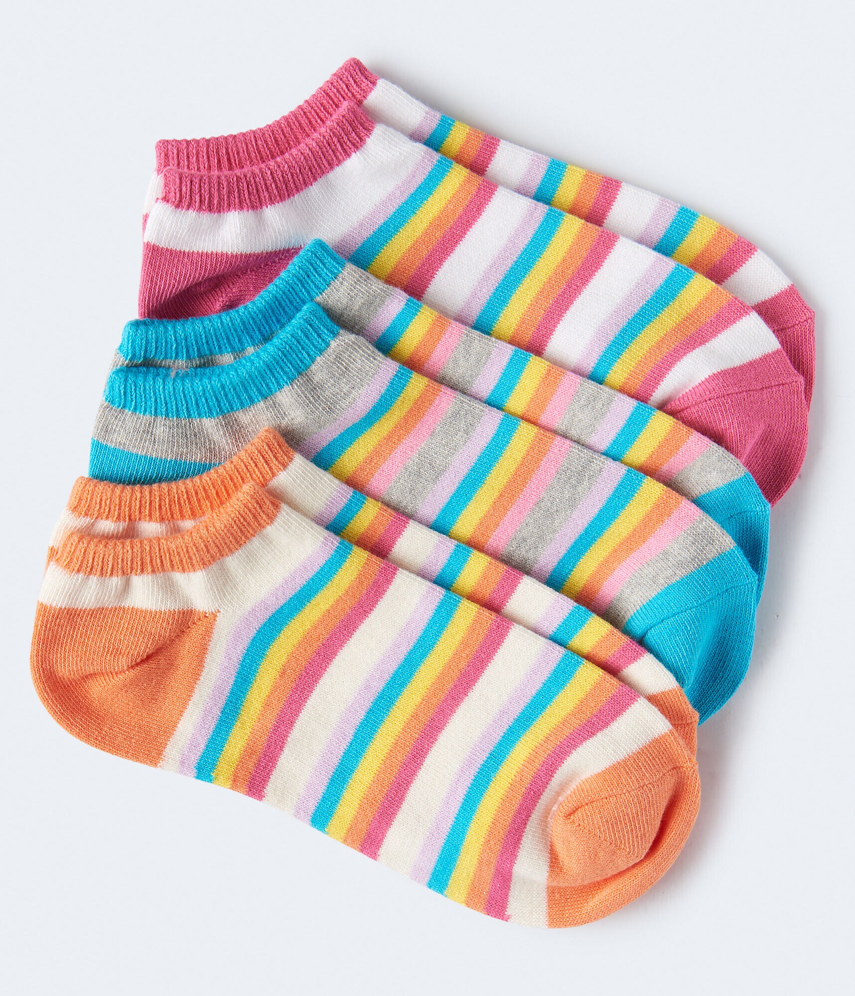 Multi Rainbow Stripe Ankle Sock 3-Pack***