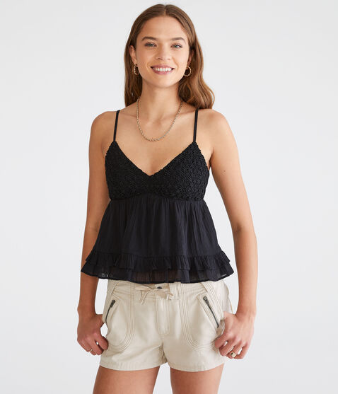 Floral Ruffled Babydoll Tank Floral Ruffled Babydoll Tank