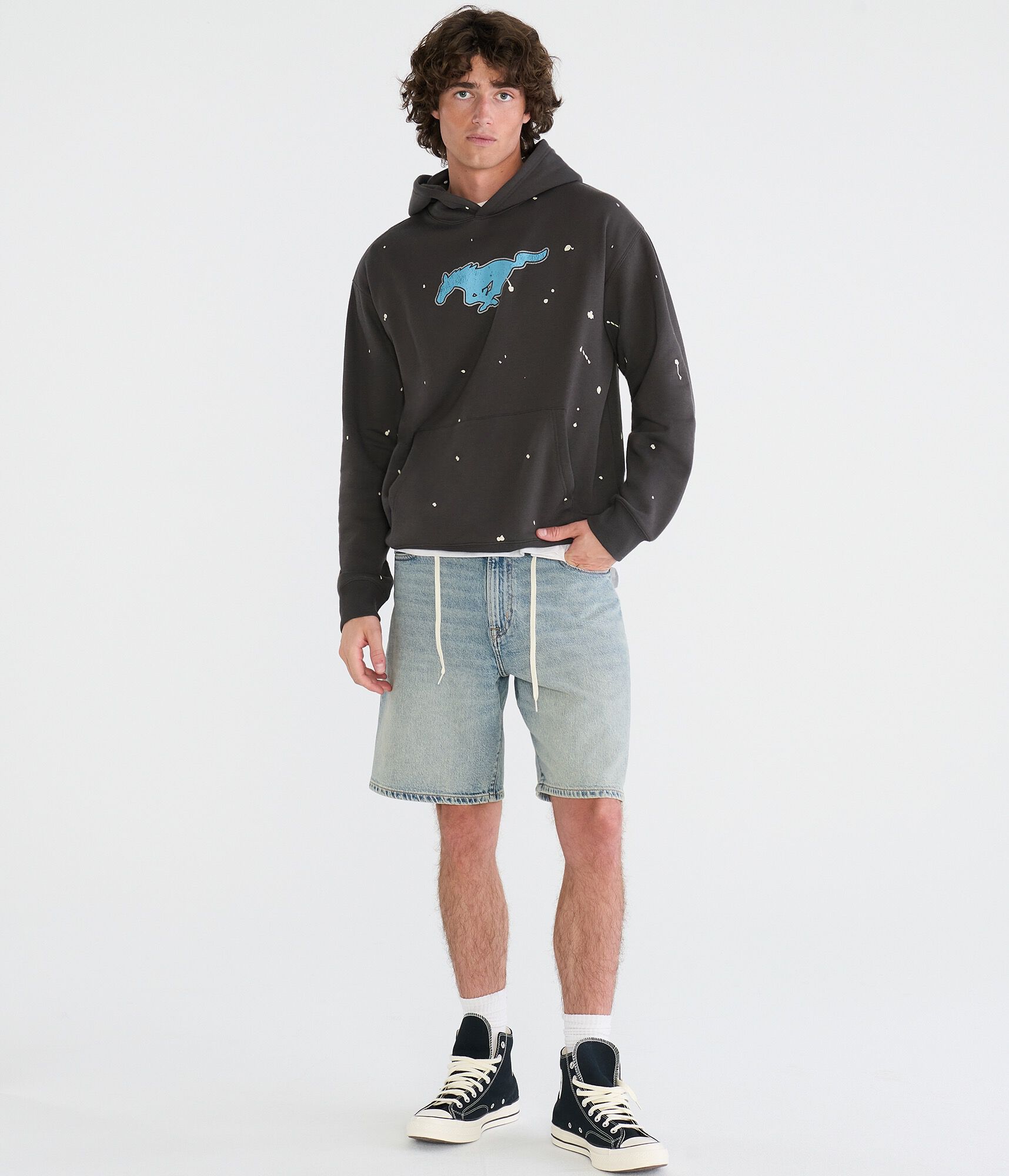 Ford Mustang Paint Spatter Pullover Hoodie