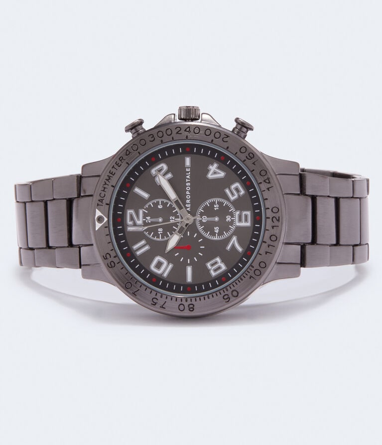 Round Metal Chrono Analog Watch