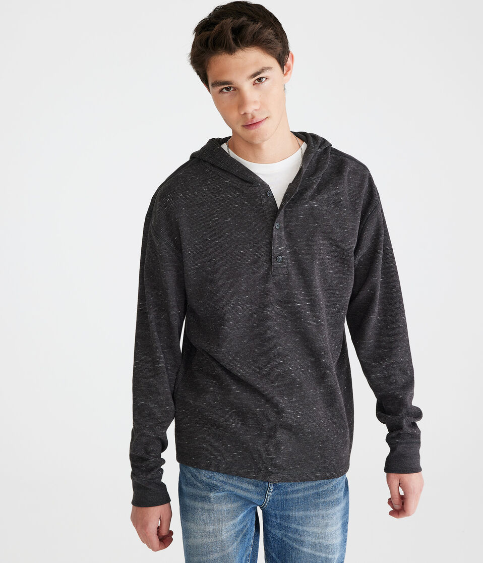Long Sleeve Hooded Thermal Henley