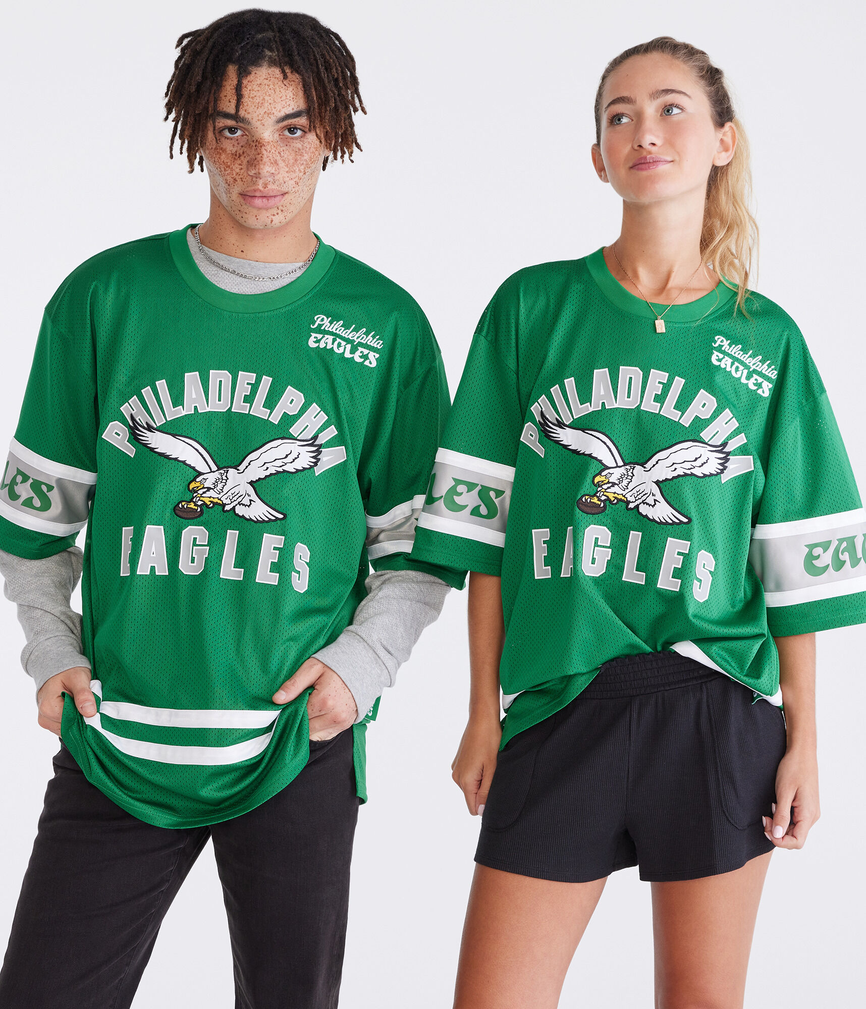 新品 Mitchell & Ness Eagles Mesh Jersey Philadelphia Eagles Mitchell & Ness Gametime Mesh Top - Mens