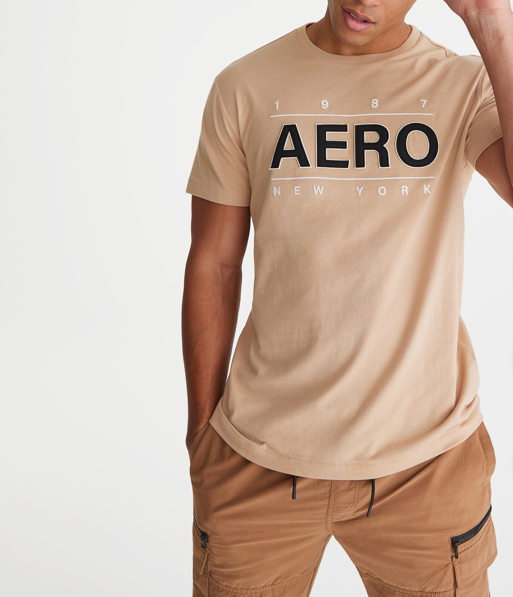 Aero Centered Logo Appliqu&eacute; Graphic Tee