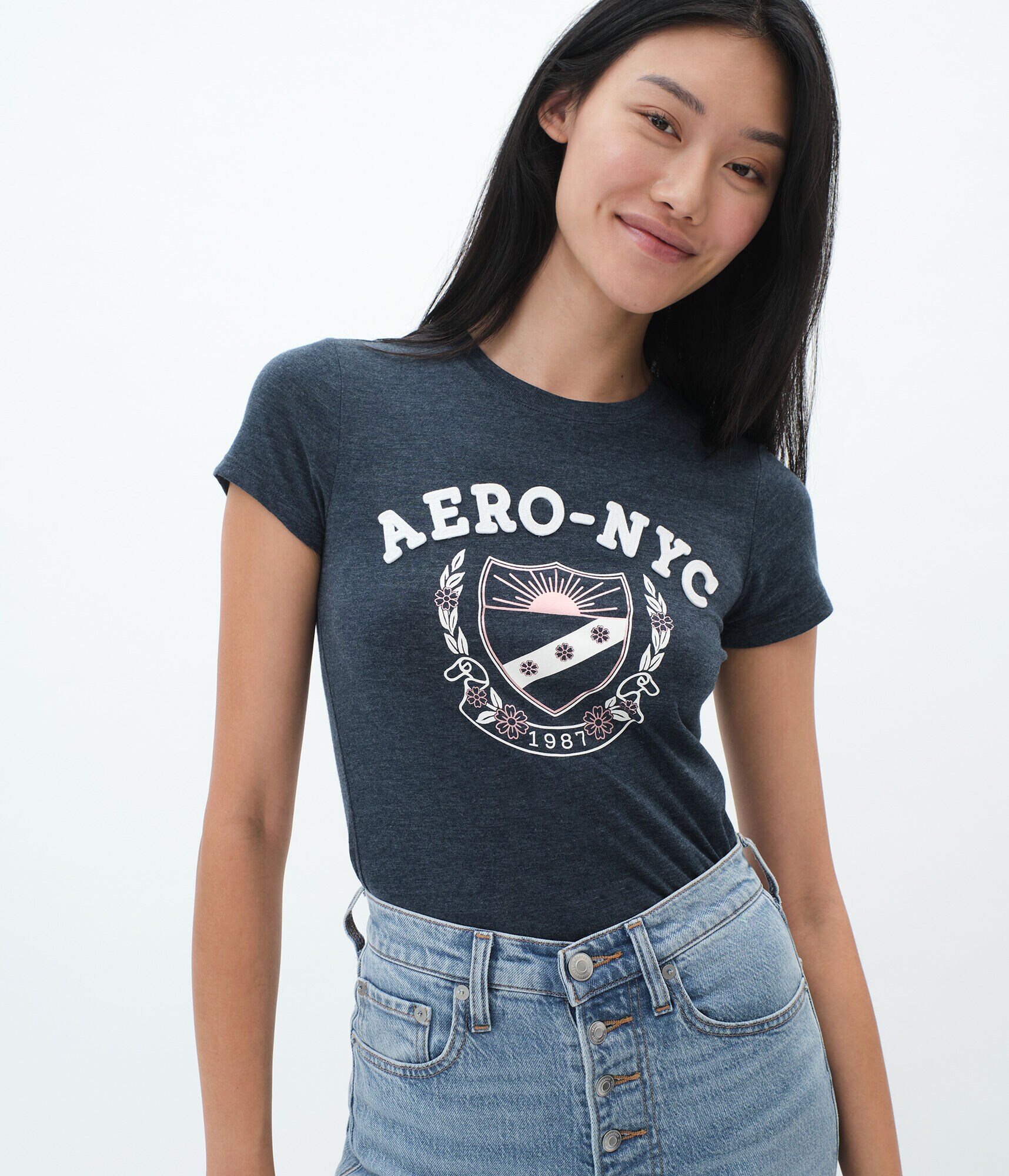 Aero NYC Foil Crest Graphic Tee