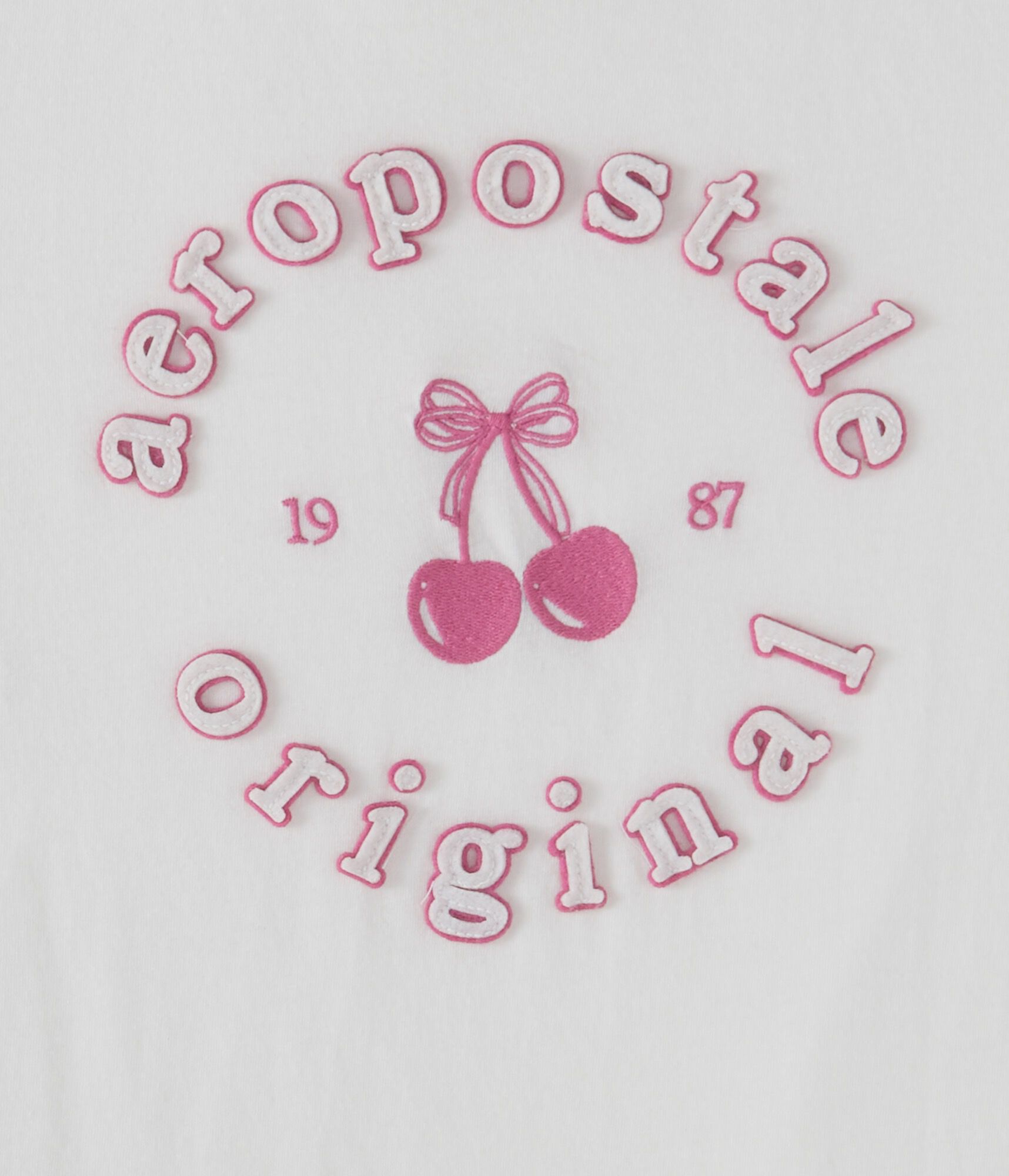 Aeropostale Circle Cherry Appliqu&eacute; Graphic Tee