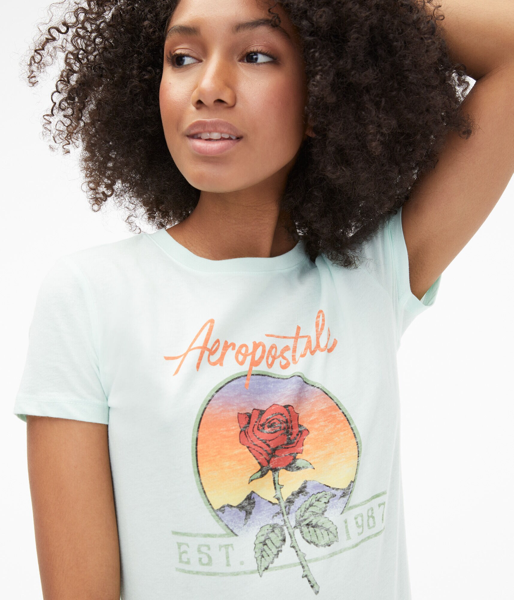 Aeropostale Rose Circle Graphic Tee