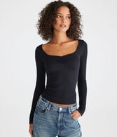 Long Sleeve Seriously Soft Sculpt Ruched Tee