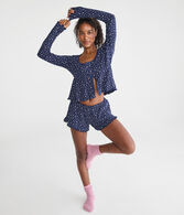 Long Sleeve Cropped Babydoll Sleep Tee